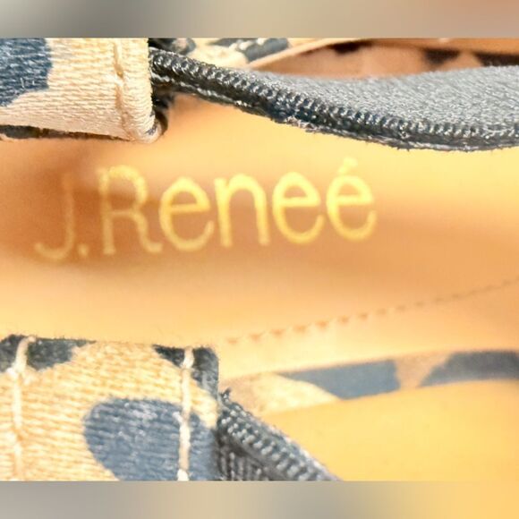 J.Renee Leopard Black & Brown Heels With Gold Spiked Heels - Picture 7 of 8